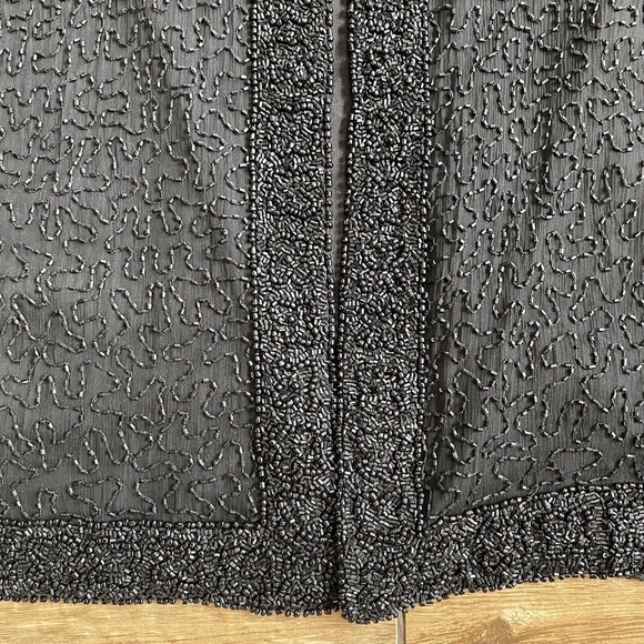 Laurence Kazar Beaded Silk Blazer Cocktail Jacket - Picture 8 of 9